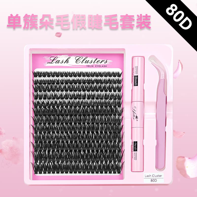 12 rows, 240 clusters [80D] eyelashes + tools