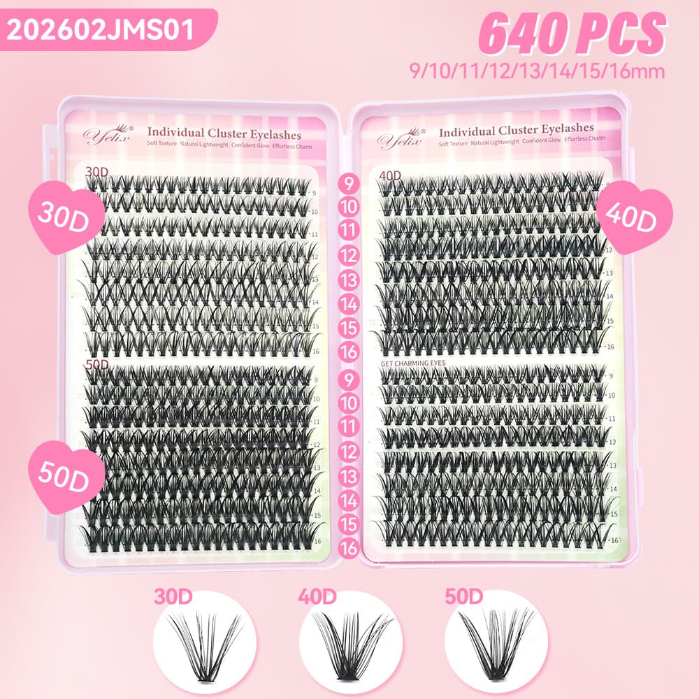 32 rows, 640 clusters, eyelash book 30D40D50D