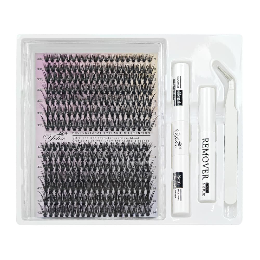 14 rows, 280 clusters [30D40D] eyelashes + 3 tools