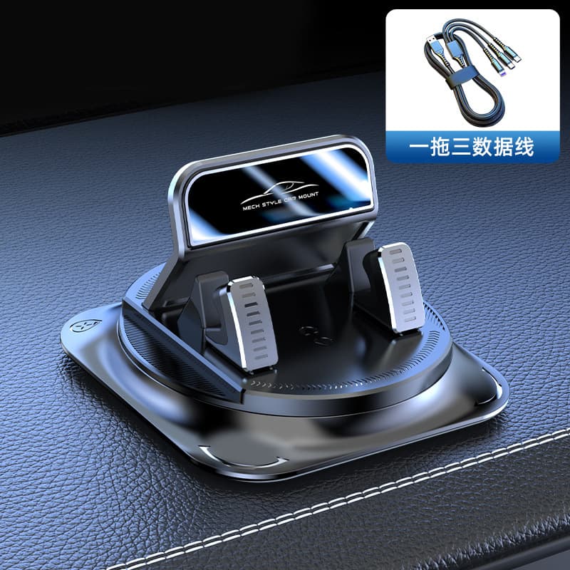 Anti-slip mat phone holder + 3-in-1 charging cable