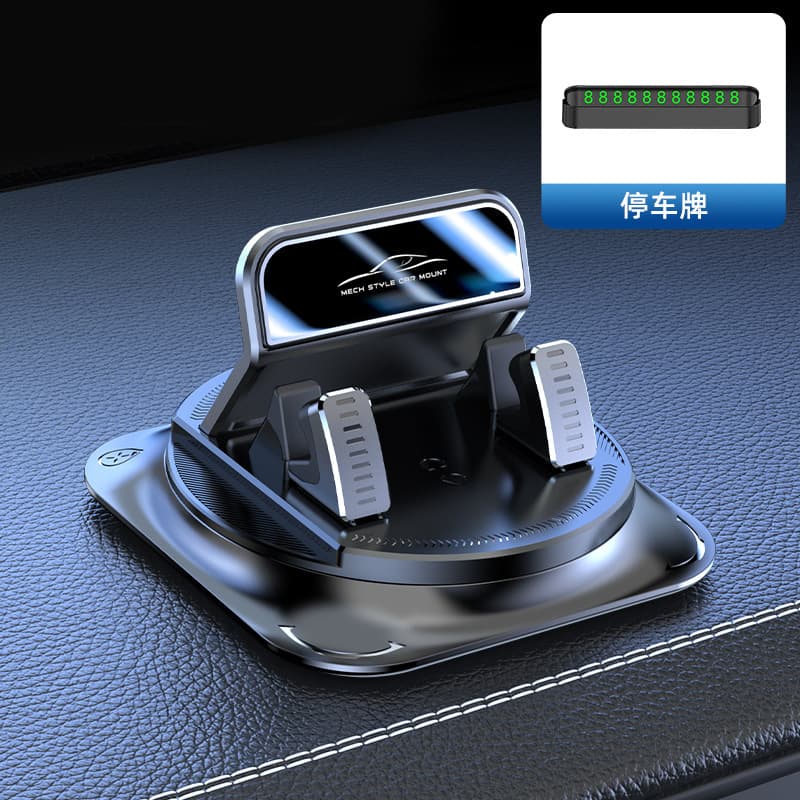 Anti-slip mat phone holder + parking number plate