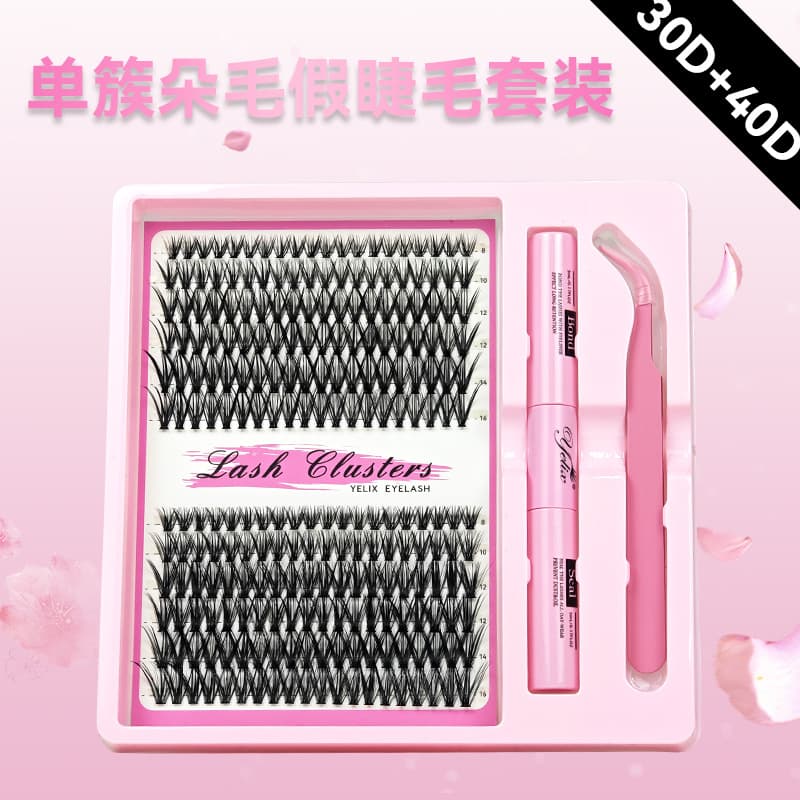 12 rows, 240 clusters [30D+40D] eyelashes + tools