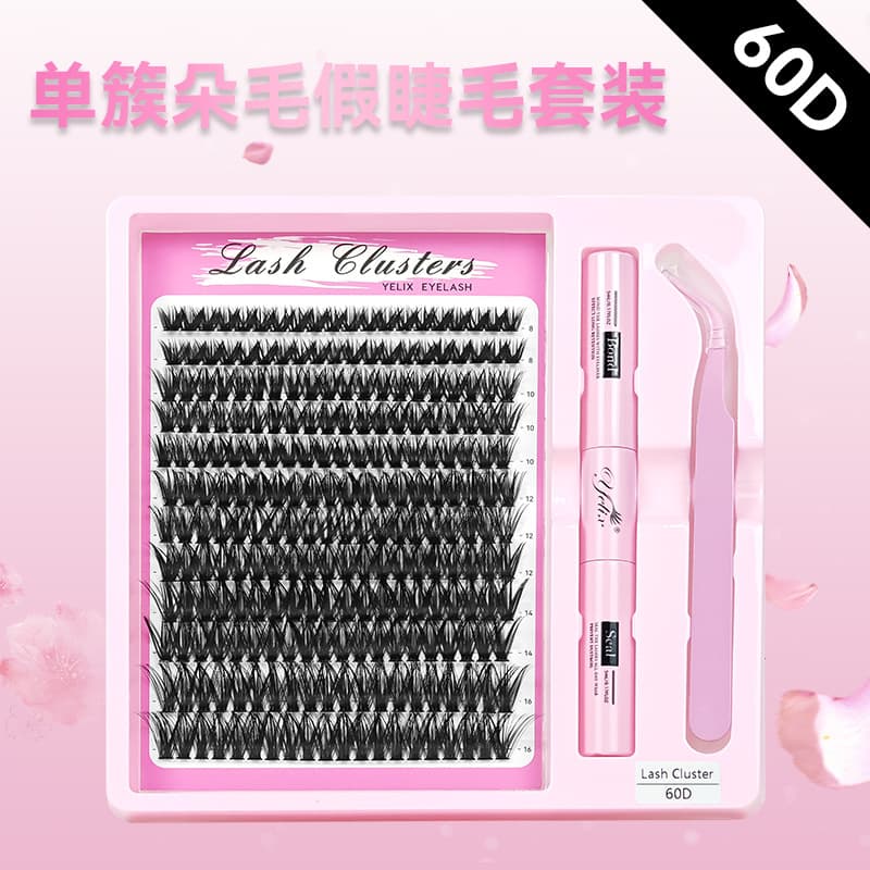 12 rows, 240 clusters [60D] eyelashes + tools