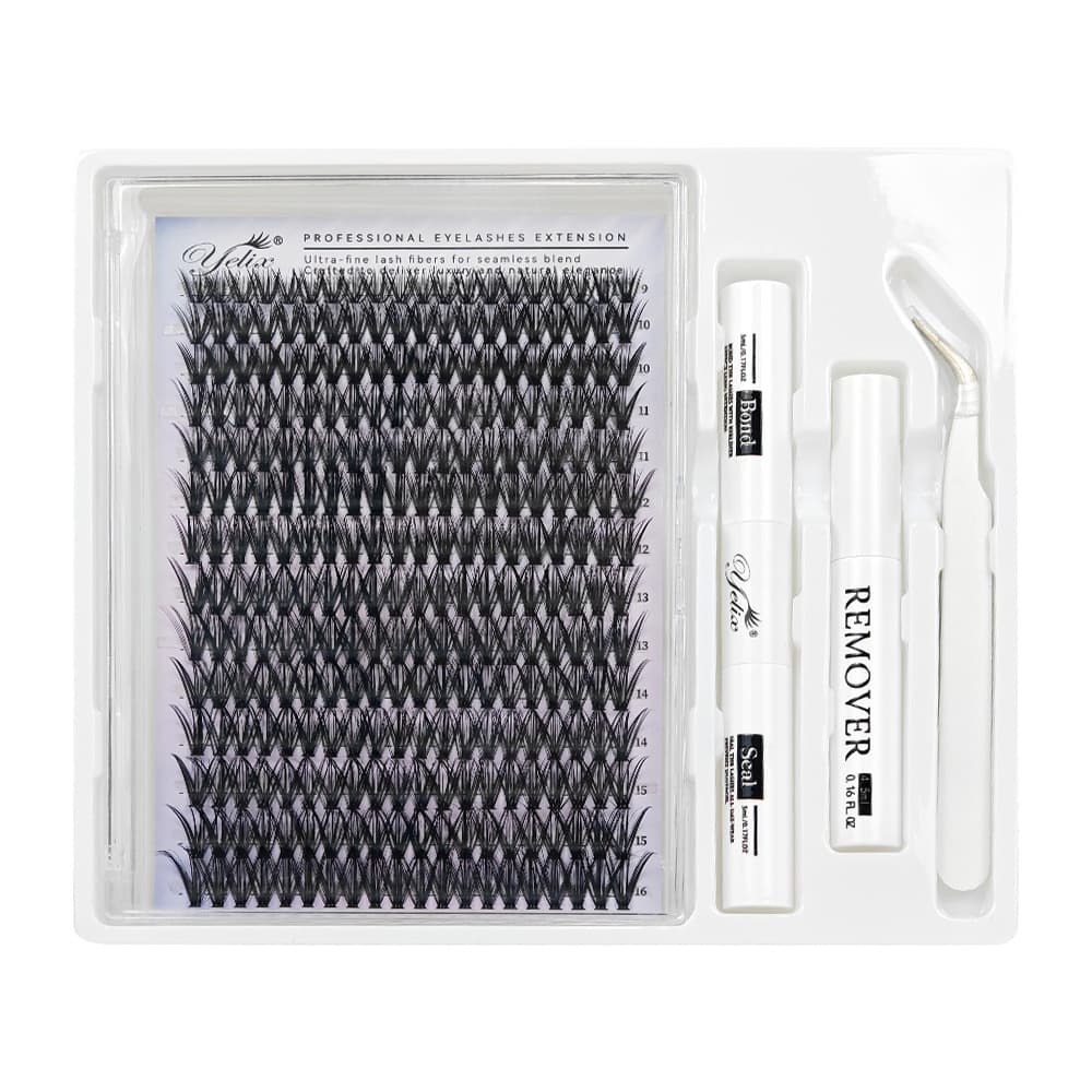 14 rows, 280 clusters [40D] eyelashes + 3 tools