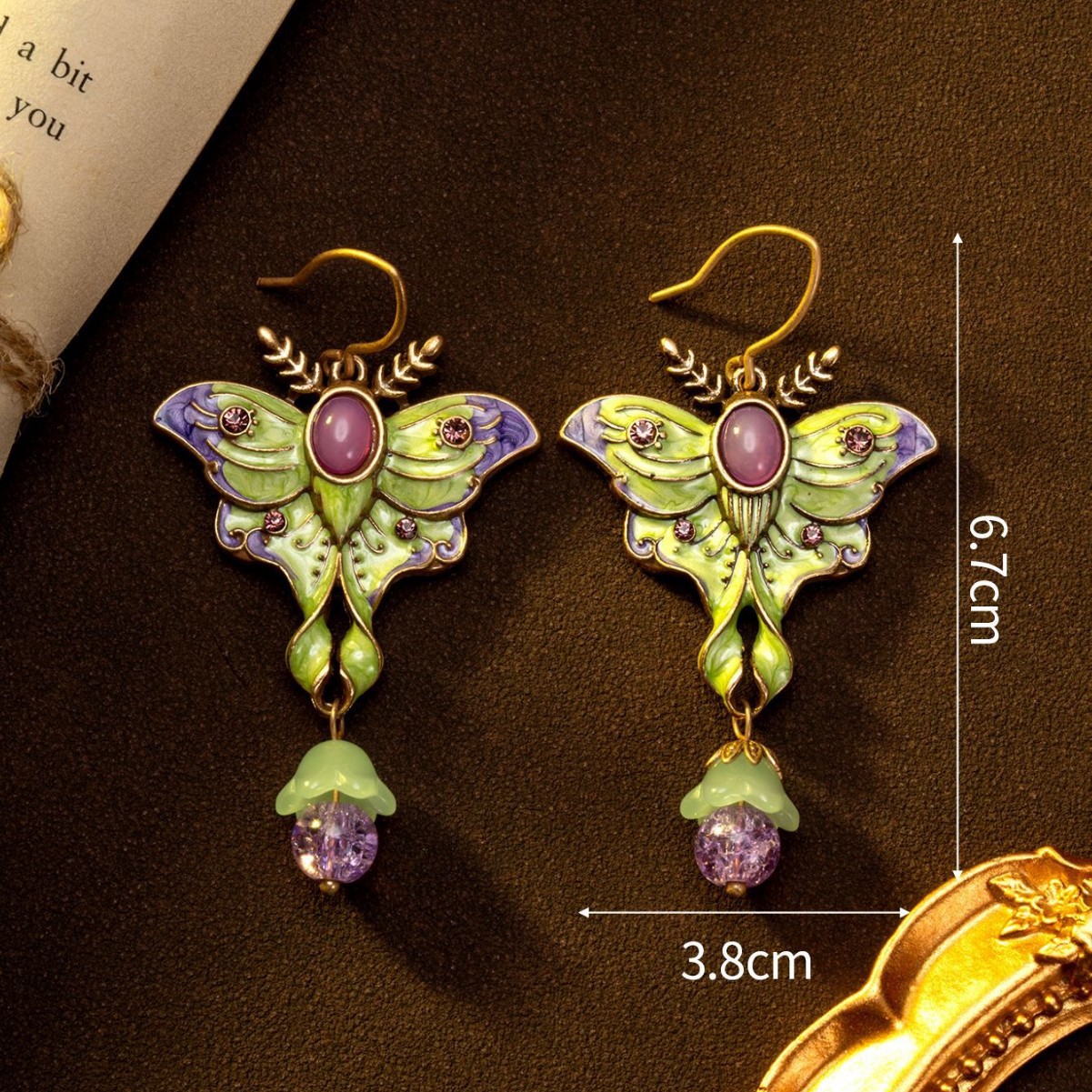 Pendientes de mariposa esmaltada adorables, de estilo dulce y a la moda, con diseño vintage y exclusivo, versátiles para cualquier ocasión. - Image 4