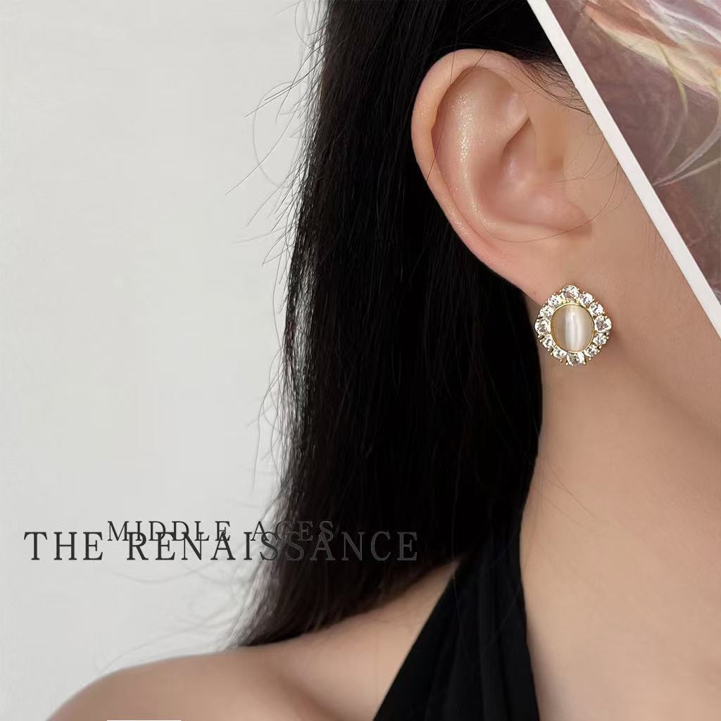 Pendientes vintage de joyería pesada con circonitas de colores, estilo occidental exagerado y retro, elegantes pendientes de inspiración palaciega ligera. - Image 4