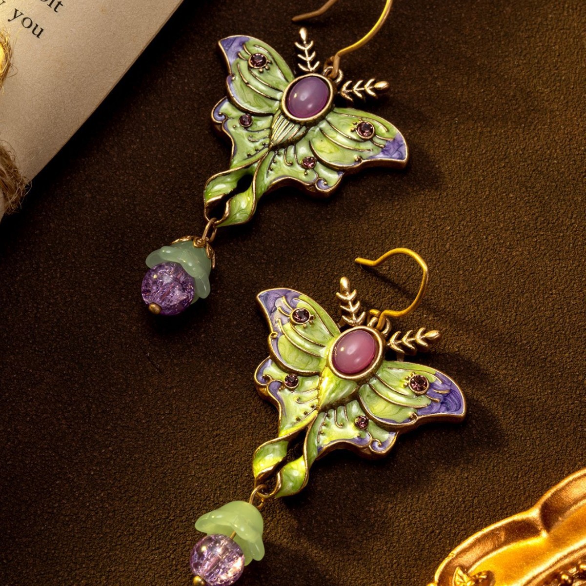Pendientes de mariposa esmaltada adorables, de estilo dulce y a la moda, con diseño vintage y exclusivo, versátiles para cualquier ocasión. - Image 3