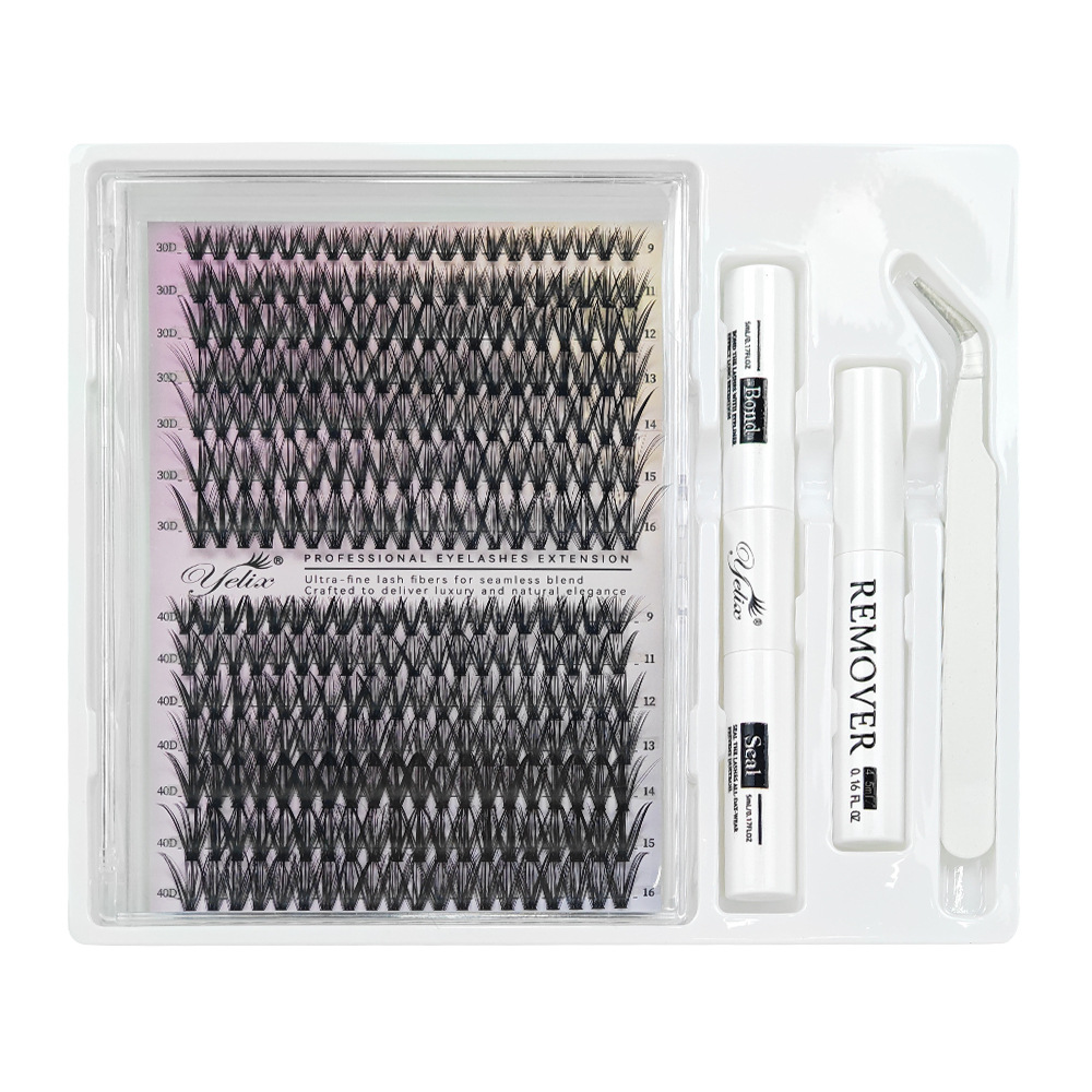 14 rows, 280 clusters [30D40D] eyelashes + 3 tools