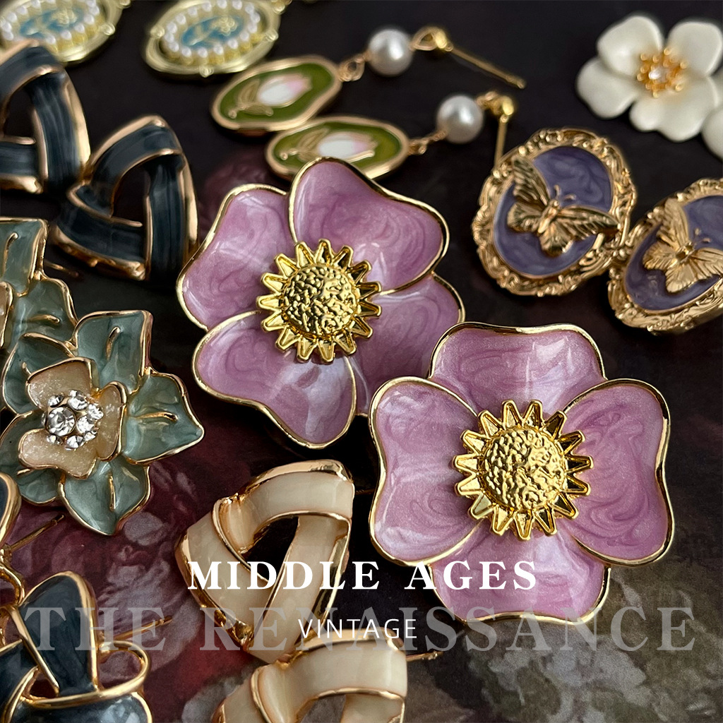 Colección de aretes de mariposa vintage de esmalte con gota de aceite, estilo francés retro, accesorios artísticos tipo pintura al óleo. - Image 3